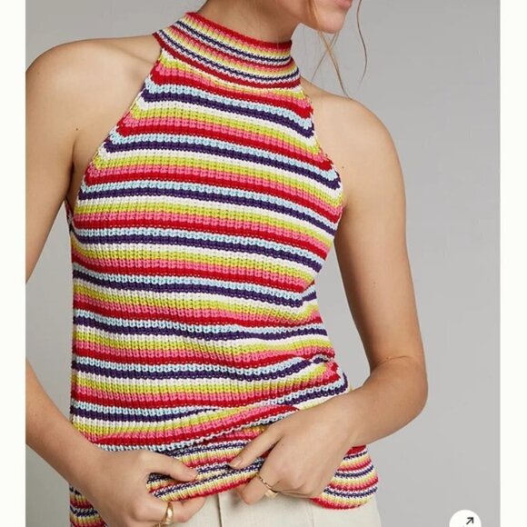 John + Jenn Tops - John + Jenn Striped Sleeveless Sweater Top Size XS